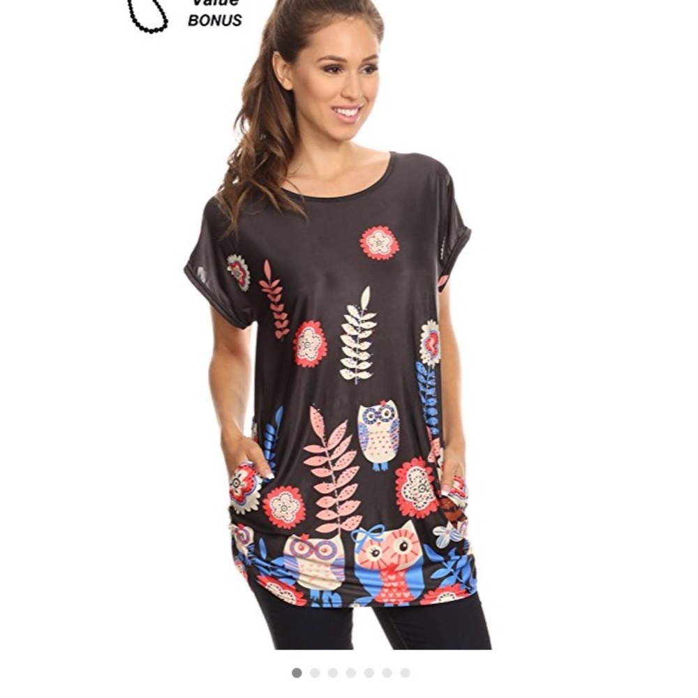 Plus size embellished owl top 🦉